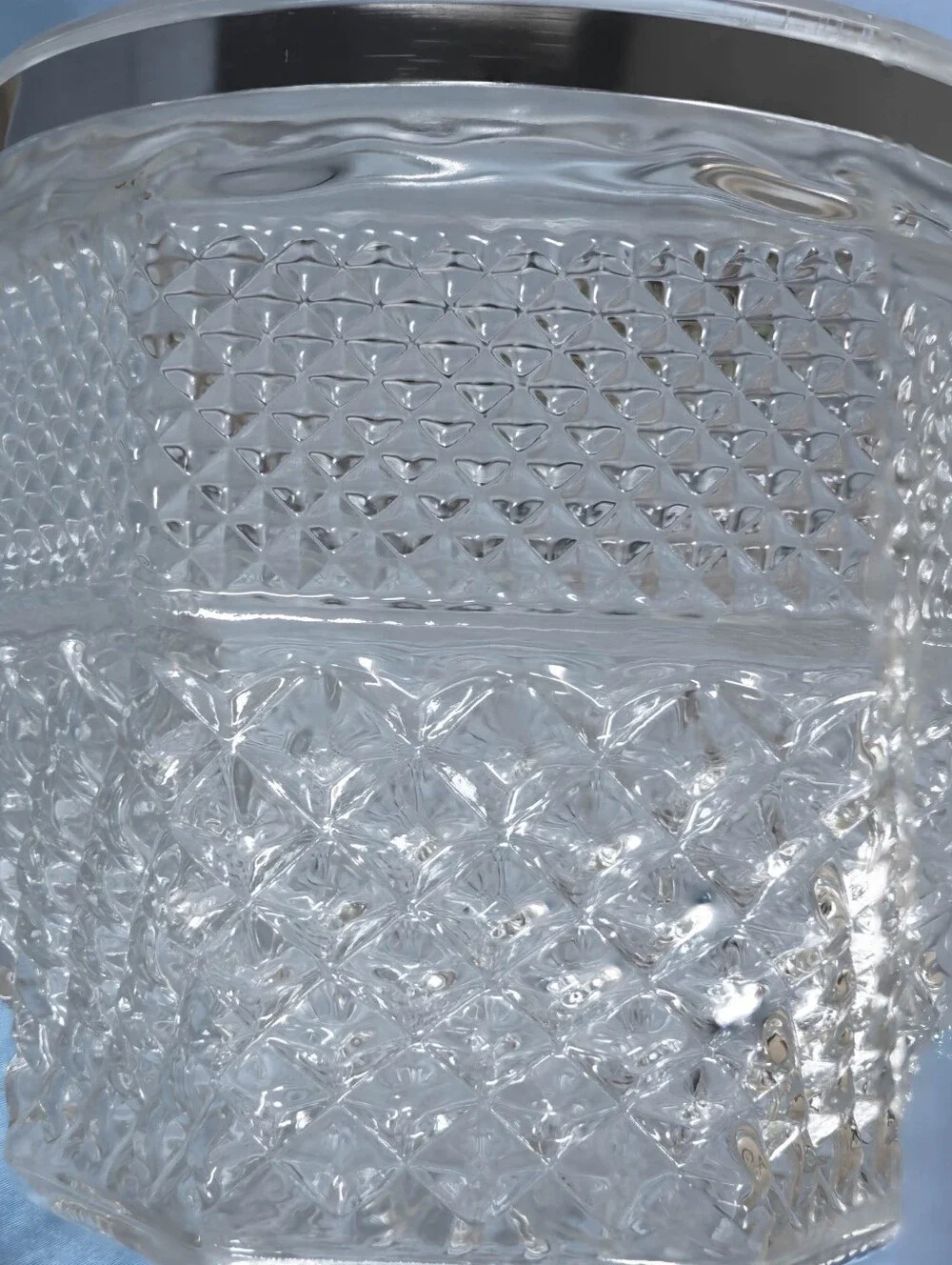 Stunning Anchor Hocking Wexford Pattern Ice Bucket with Tongs.